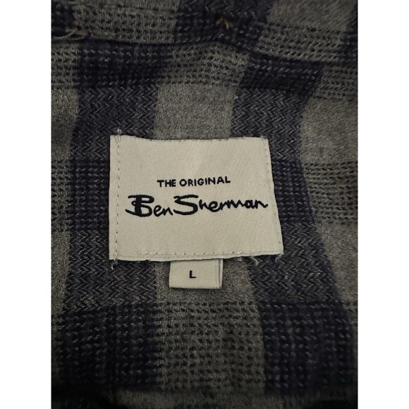 The original BEN SHERMAN 100% cotton Men's L blue/Gray shirt Size L, Chest 48” - Picture 8 of 8